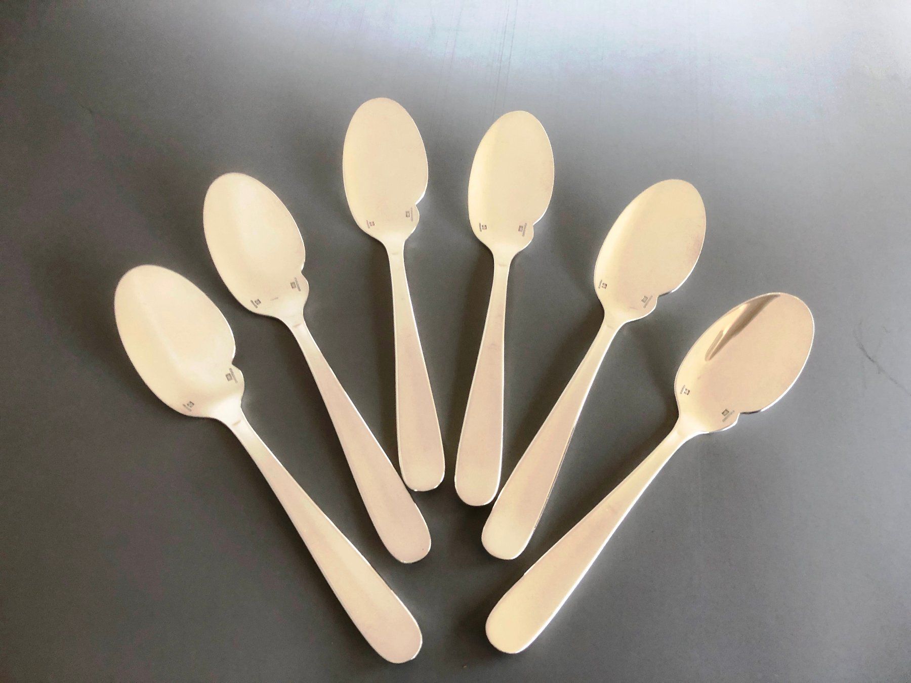 Christofle Cucchiai: 6x Gourmetlöffel Christofle versilbert – Usato da Basel venduto da Tiabeanie 1