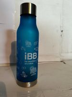 RPET Trinkflasche MOB blau, weiss bedruckt