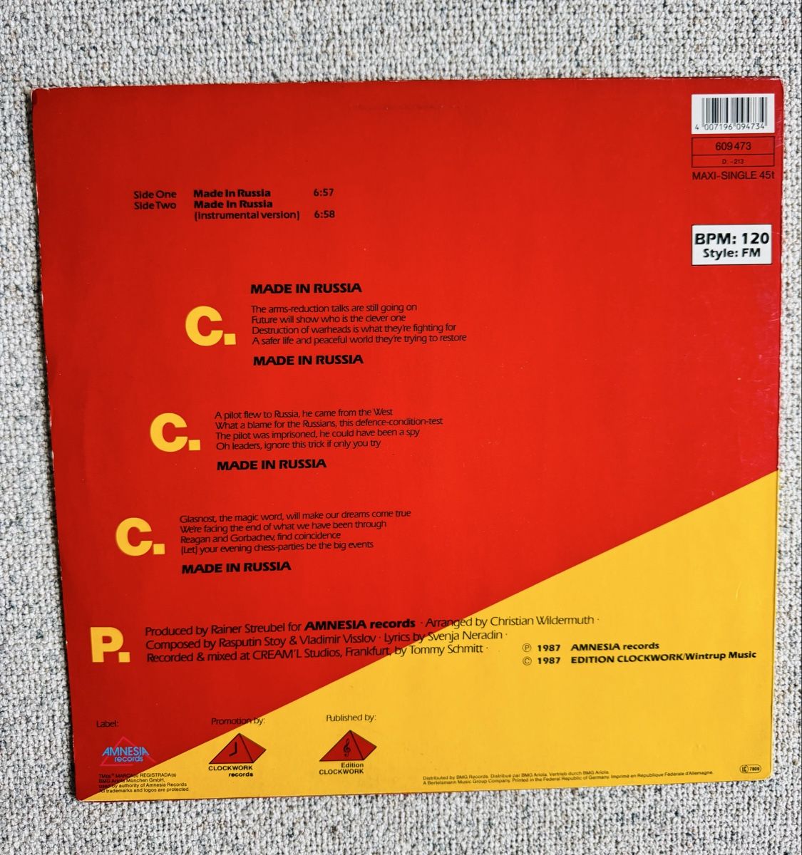 Vinyles: C.C.C.P. -  Made In Russia - 12" Maxi- 80s – D'occasion à Rorbas par BlackstarRecords 1