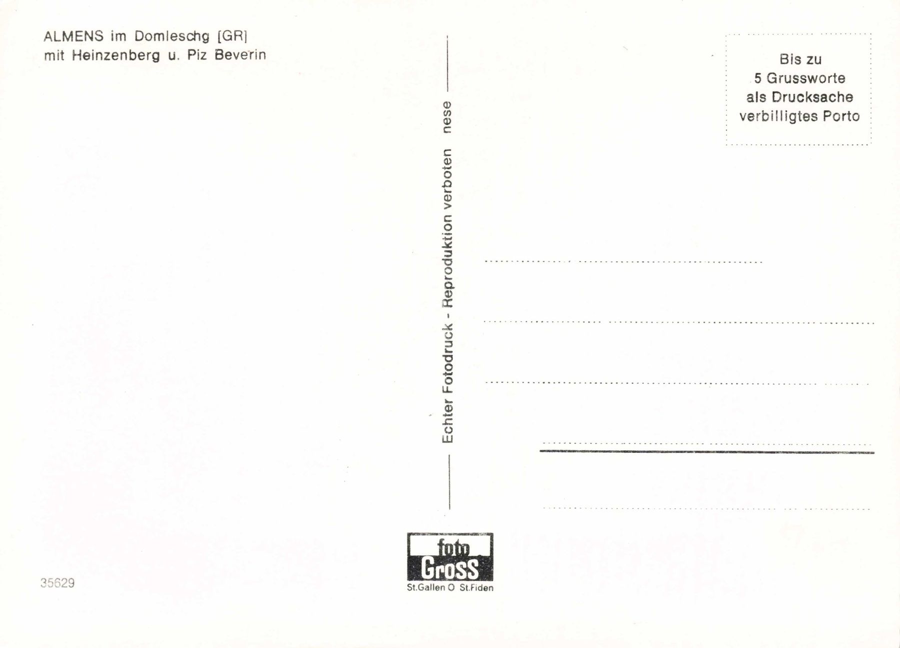 Cartoline postali: Almens im Domieschg – Usato da Biasca venduto da Blenio71 1