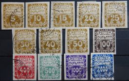 Tschechoslowakei CSSR Porto ex. Kat. 1-14 gest. 1919/20