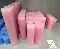 043 Posten Raureif Kerzen rosa aus Liquidation