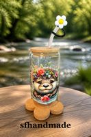 🦦Otter Cuddle 🦦Trinkglas- sfhandmade