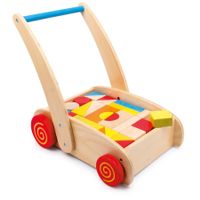 Kleinkinder Lauflernwagen mit Bauklötzen