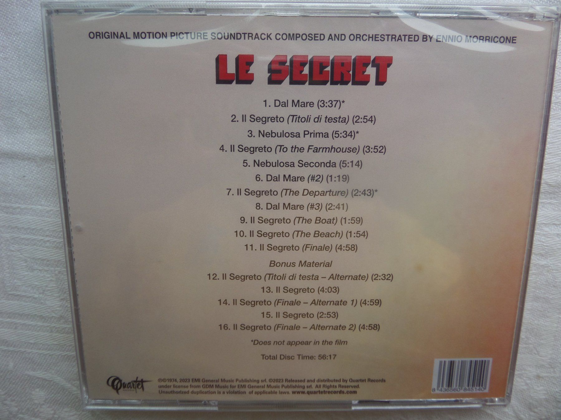 CD: Ennio Morricone - Le Secret - Limited Edition – Nuovo e nell'imballaggio originale da Genève venduto da CDLPBookS 1