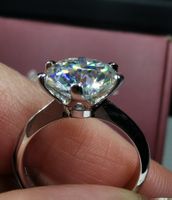 Bague argent avec diamant de moissanite de 5 ct certifié GRA