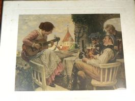 Sehr schöner Aquarelldruck H.G. Jentzsch gerahmt