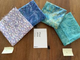 Stoff - Packet blautöne