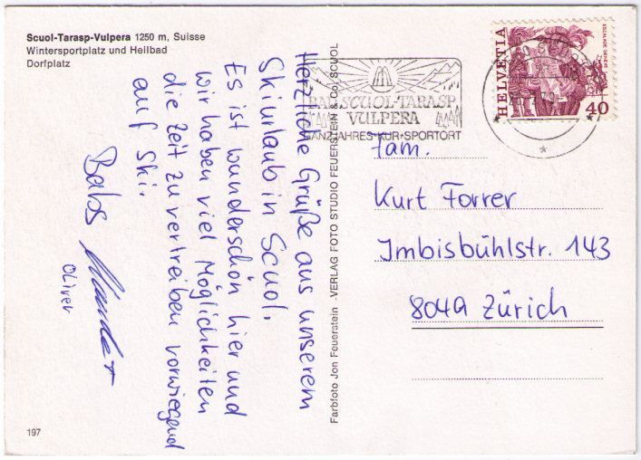 Cartes postales: Scuol - Dorfplatz  Winter – D'occasion à Binningen par Mountainrider 1