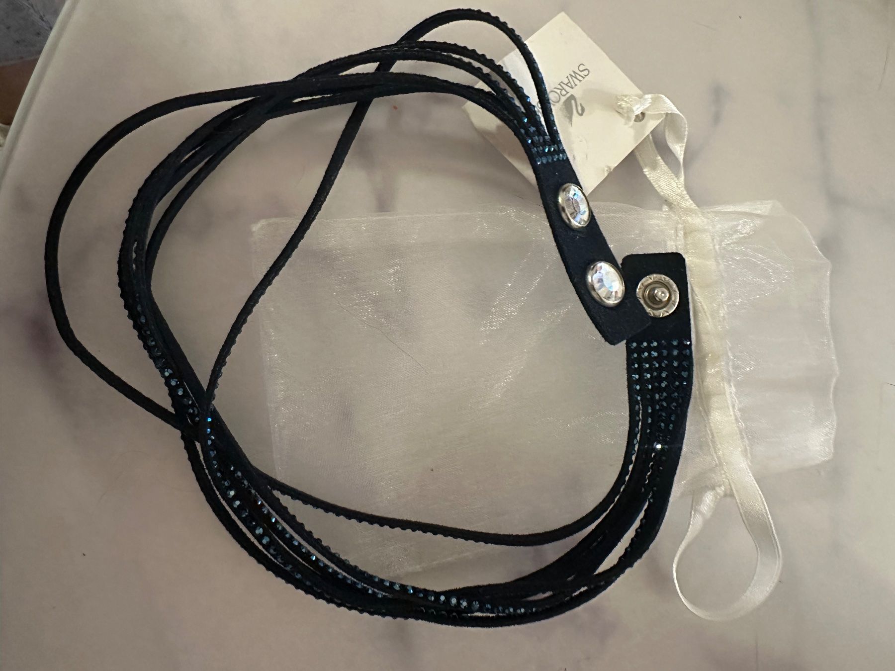 Swarovski Bracciali & Braccialetti: Swarovski Lederarmband Blau – Usato da Urdorf venduto da Selina-m 2