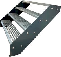 Stahltreppe 4 Stufen 60x76cm anthrazit