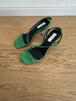 REISS Satin-Sandaletten Grün, Riemchen, Gr. 38, neuwertig