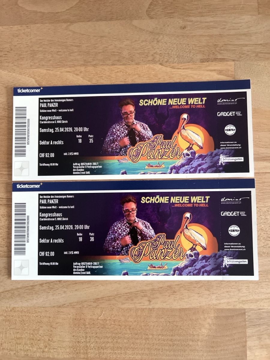 Biglietti: Tickets zu Paul Panzer Show – Nuovo e nell'imballaggio originale da Wettswil venduto da Xavier