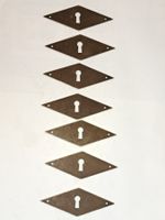 7 schöne Schlüssel Rosetten, Eisen (LOT616#MBS3)