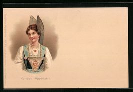Litho Frau aus dem Kanton Appenzell in T