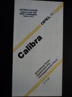 Prospekt Preisliste Opel Calibra 1991 mit Calibra 16V 4x4