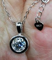 Collier argent avec diamant de moissanite de 2 ct certifié