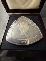 (3131)Bermuda 9 Dollars 1998 Silbermünze dreieckig im Etui