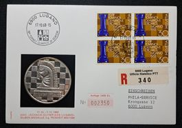 Numisbrief Schach-Olympiade Lugano 1968