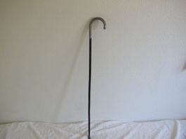 Alter Spazierstock Gehstock m Silbergriff Verziert Signiert