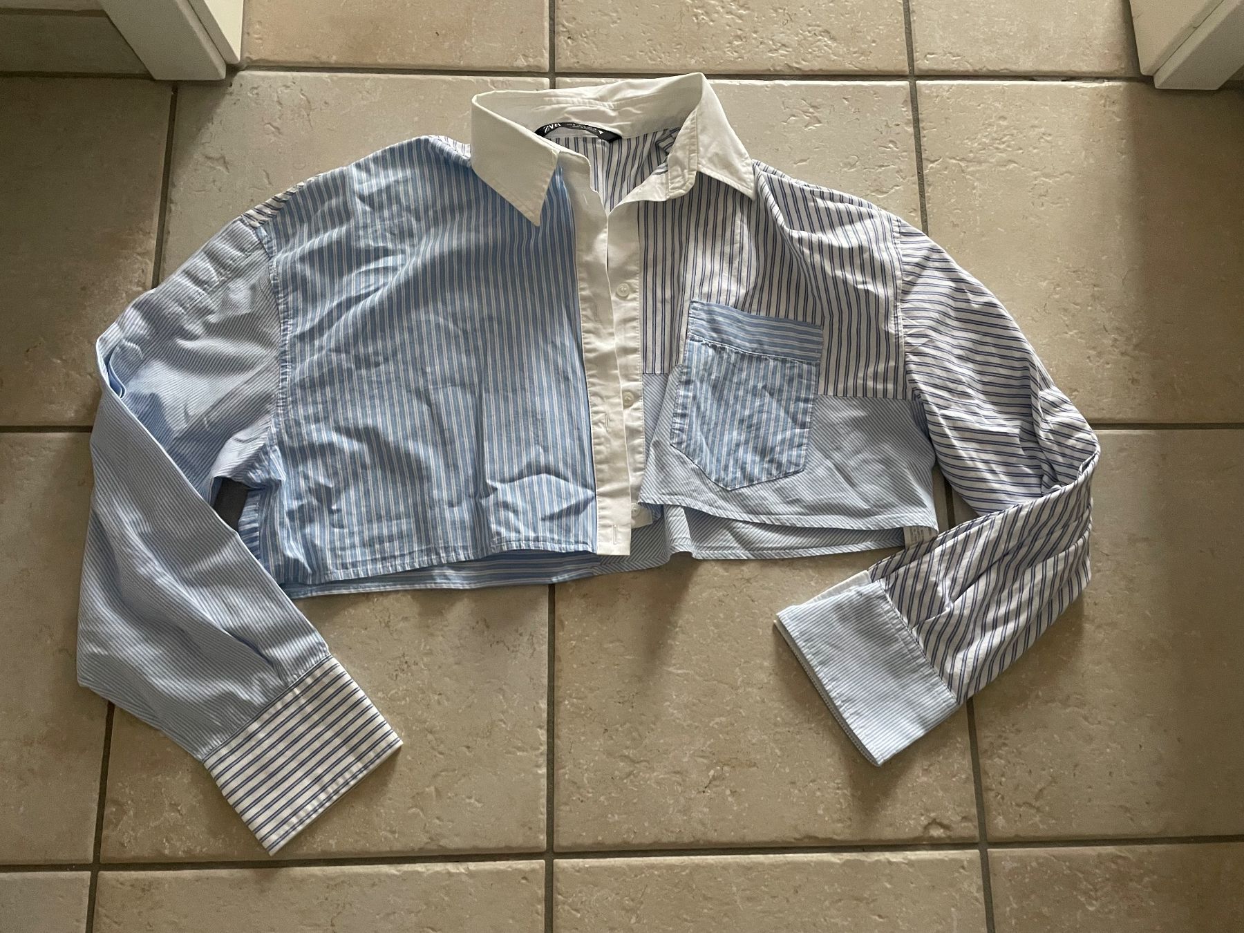 Camicette: Zara Crop Hemd in blau Gr. M – Nuovo (secondo la descrizione) da Spreitenbach venduto da Webtempel 1