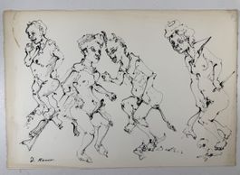 Original Tuschezeichnung Dominik Rasser signiert