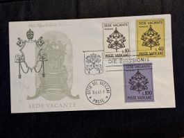Enveloppe philatélique Vatican Sede Vacante 1963 oblitérée