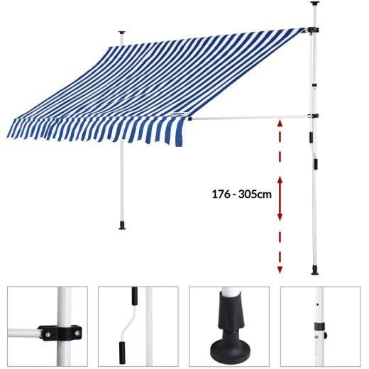 Tende da sole: Klemmmarkise Blau/Weiß 250cm – Nuovo e nell'imballaggio originale da Winterthur venduto da aredo 5