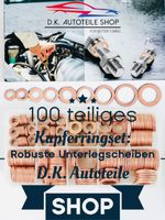 Kupferringset Dichtung Unterlegscheiben Kupfer 100 teilig