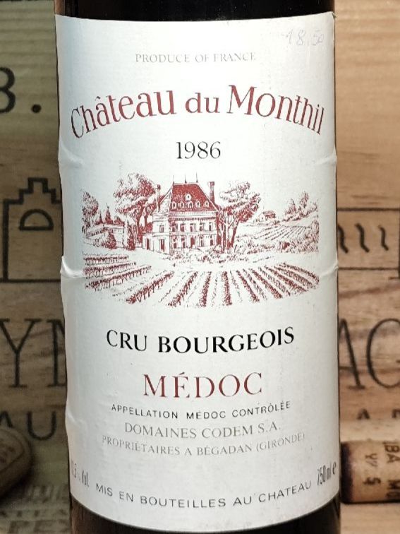 Vins: 1986 Médoc, Château du Monthil – Neuf avec emballage d'origine à Büsserach par Vintage-vins