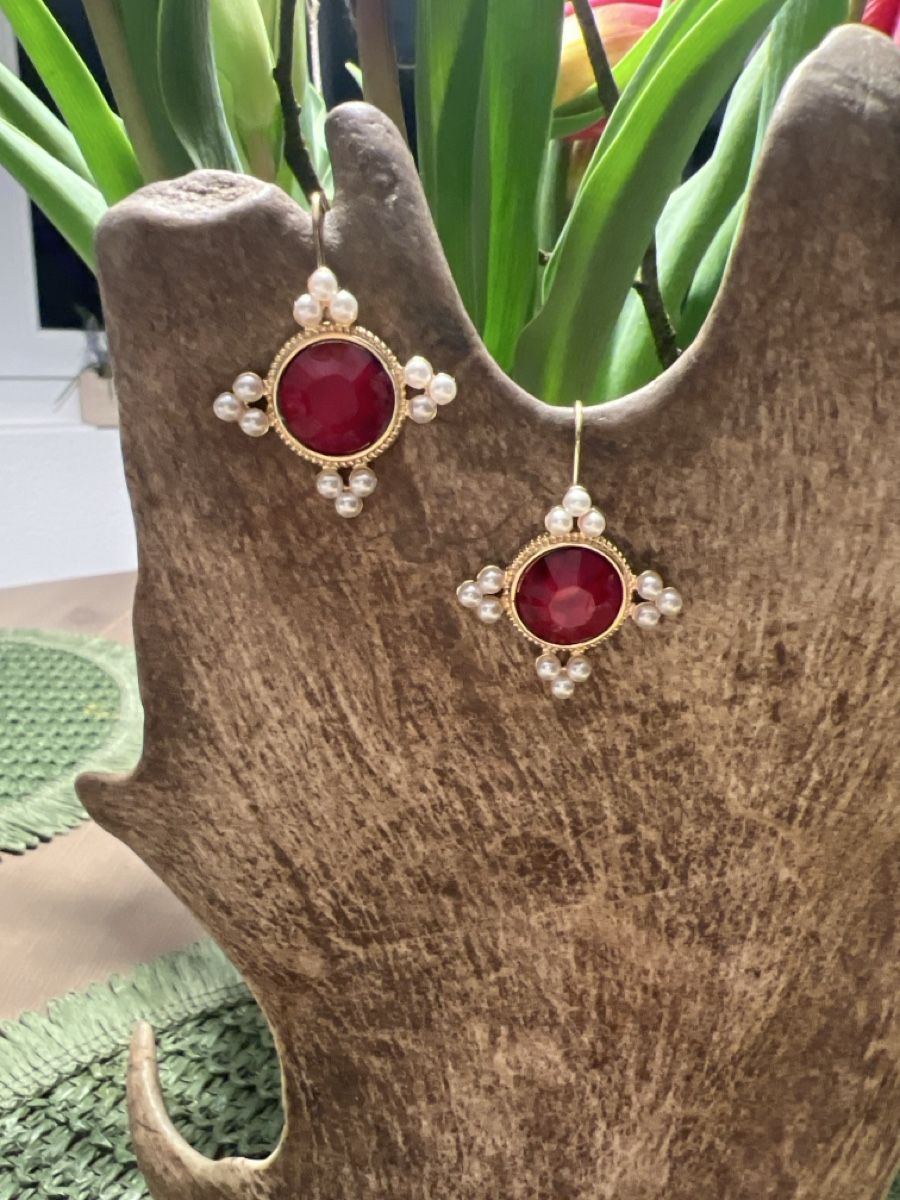Ohrringe & -stecker: Rote Ohrringe mit Perlen – Neu (gemäss Beschreibung) aus Seon von Sunny-Schmuck78