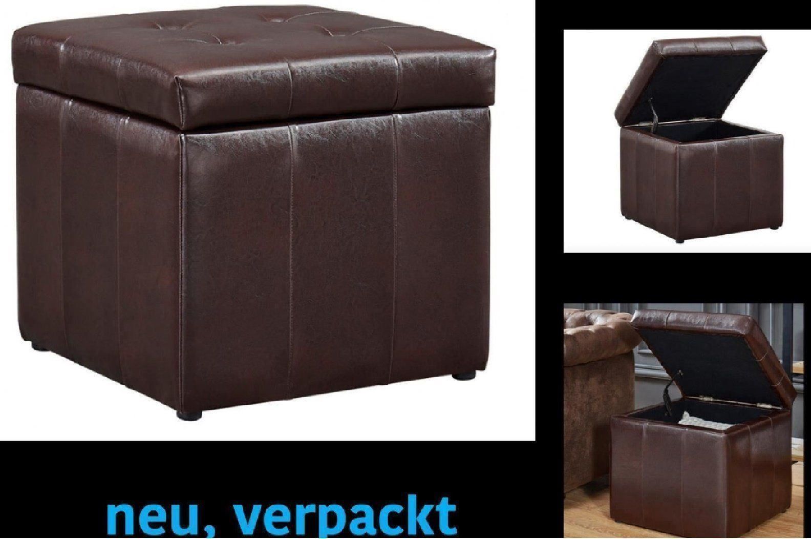 Koffer & Taschen: Sitzhocker Kunstleder braun – Neu und originalverpackt aus Uerkheim von Justi.y