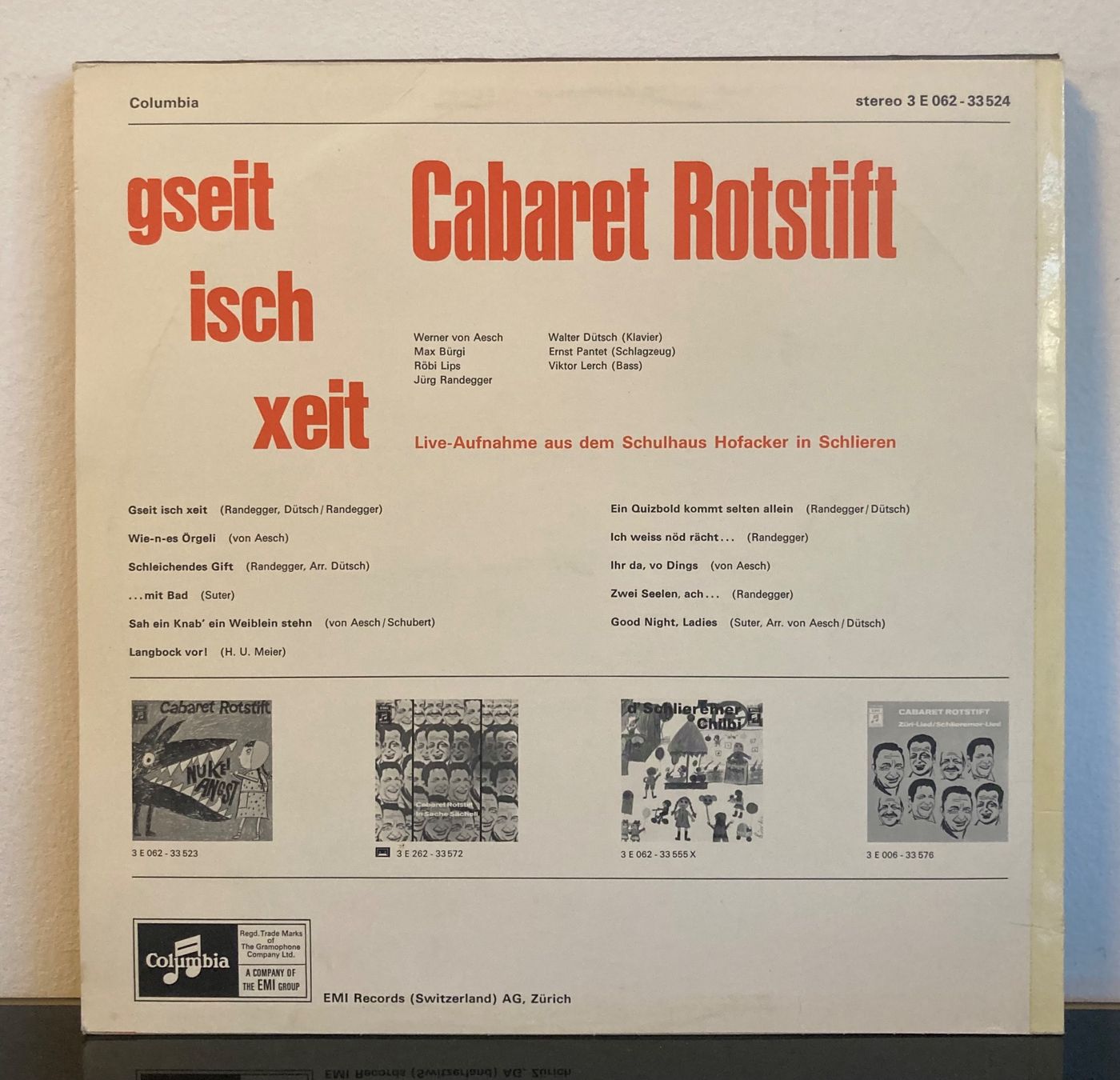 Vinyles: Cabaret Rotstift - Gseit Isch Xeit LP – Neuf (Voir description) à Wettingen par 12.Zoll.Vinyl 1