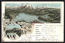 Litho Schaffhausen, Rheinfall, Panorama 