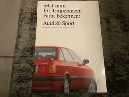 Audi 80 Sport Faltprospekt 4 Seiten, 1990