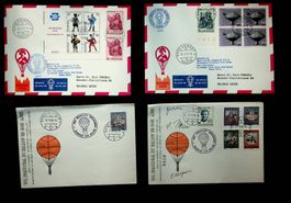SUISSE POSTE AÉRIENNE 4 LETTRES BALLON  1966 + 1974 /U125