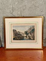 Vintage Framed Print - "Vue du Pont de la Birse" - Lovely!