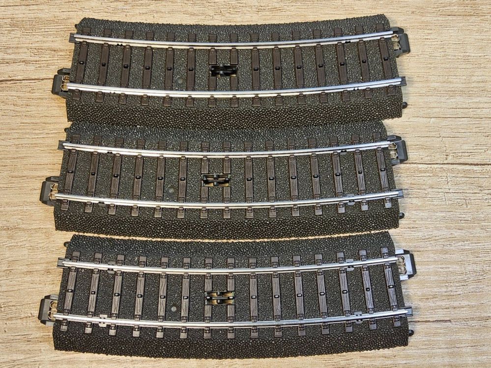 3 x 24294 C-Gleis, Schaltgleis gebogen R2 437,5 mm 15° _ H0 (Gebraucht ...