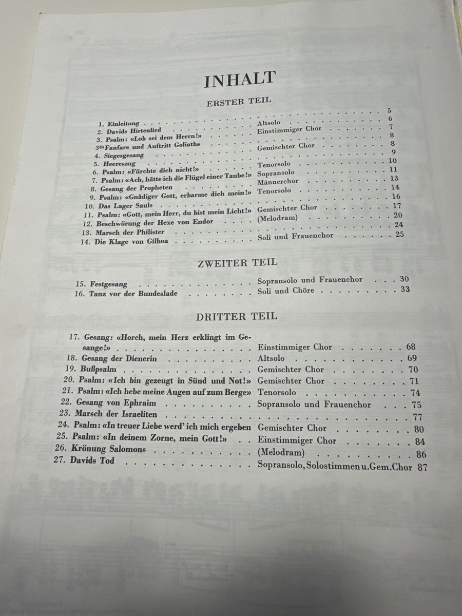 Libri: Honegger: Le Roi David, Klaviernoten, Gesangbuch – Usato da Wald ZH venduto da Martin79 7