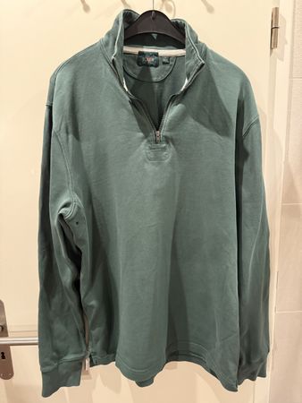 Pull J.Crew vert col zippé taille M 100% coton
