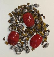 Tigerauge roter gebänderter Karneol Achat Metallperlen Kette