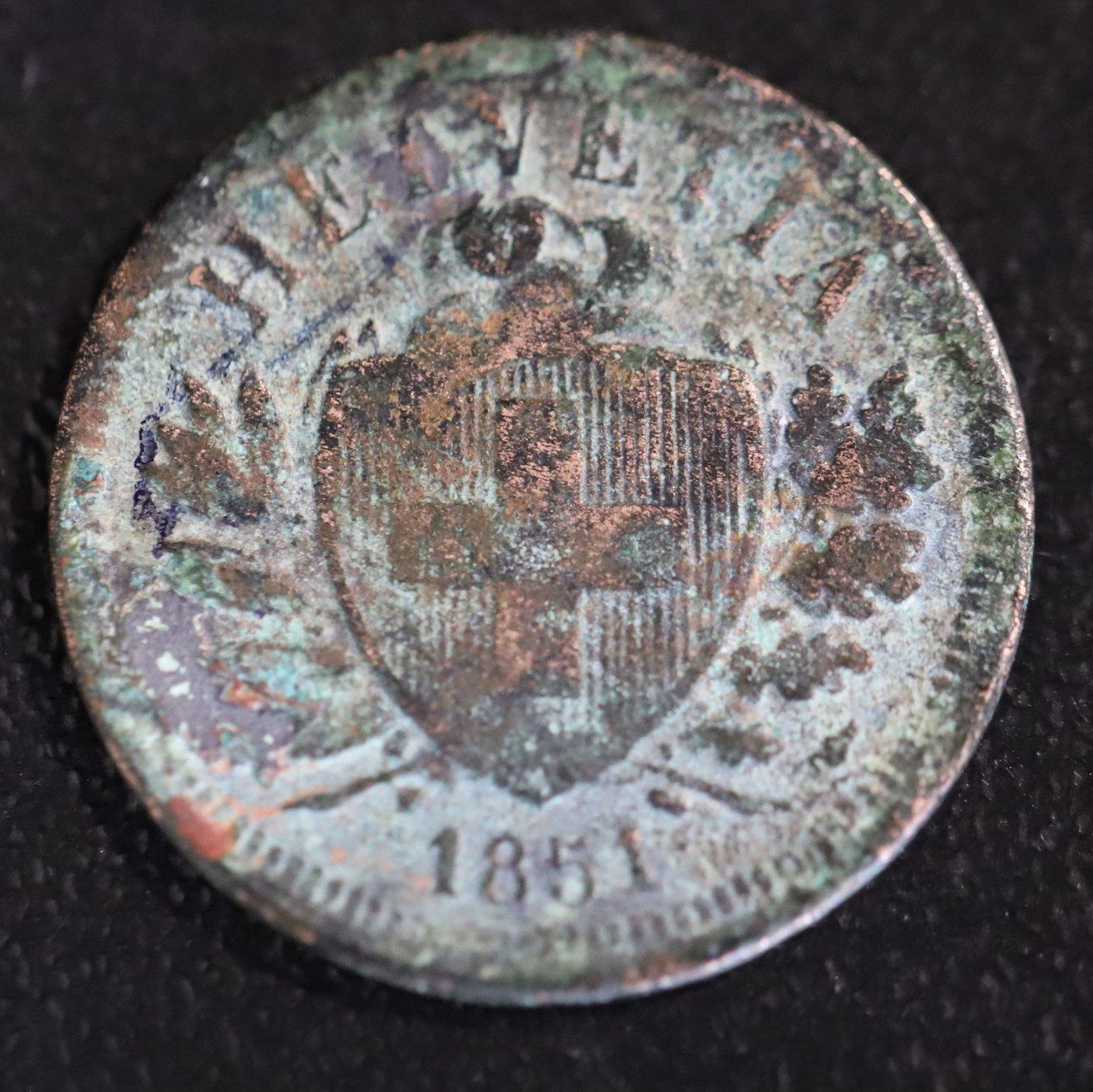 Tutti le monete: 10ct 1851, revers effacé – Usato da Murist venduto da kalmec 1