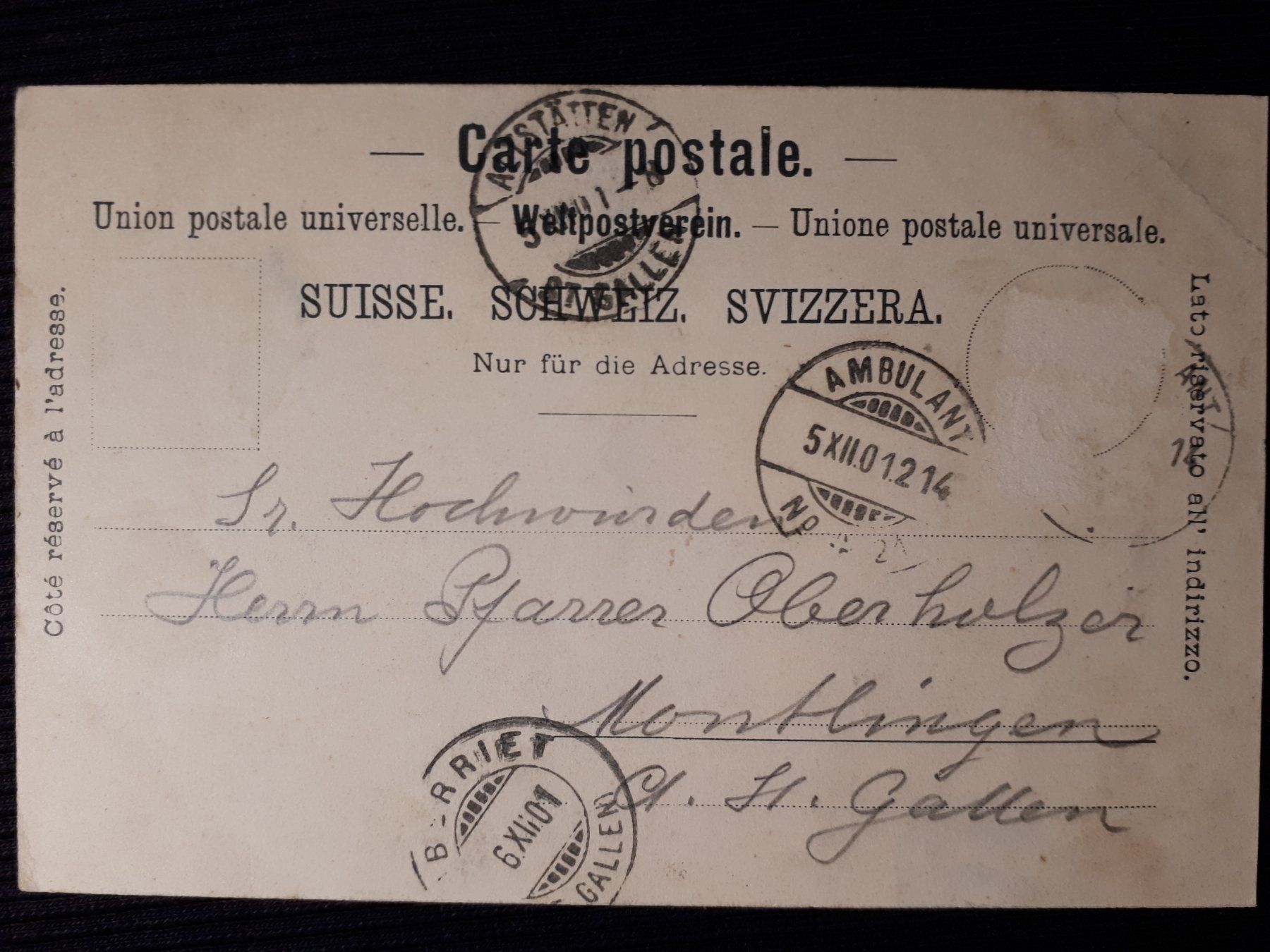 Ansichtskarten: RAPPERSWIL 1901 - MIT MANGELN – Gebraucht aus Ponto Valentino von giorgia06 1