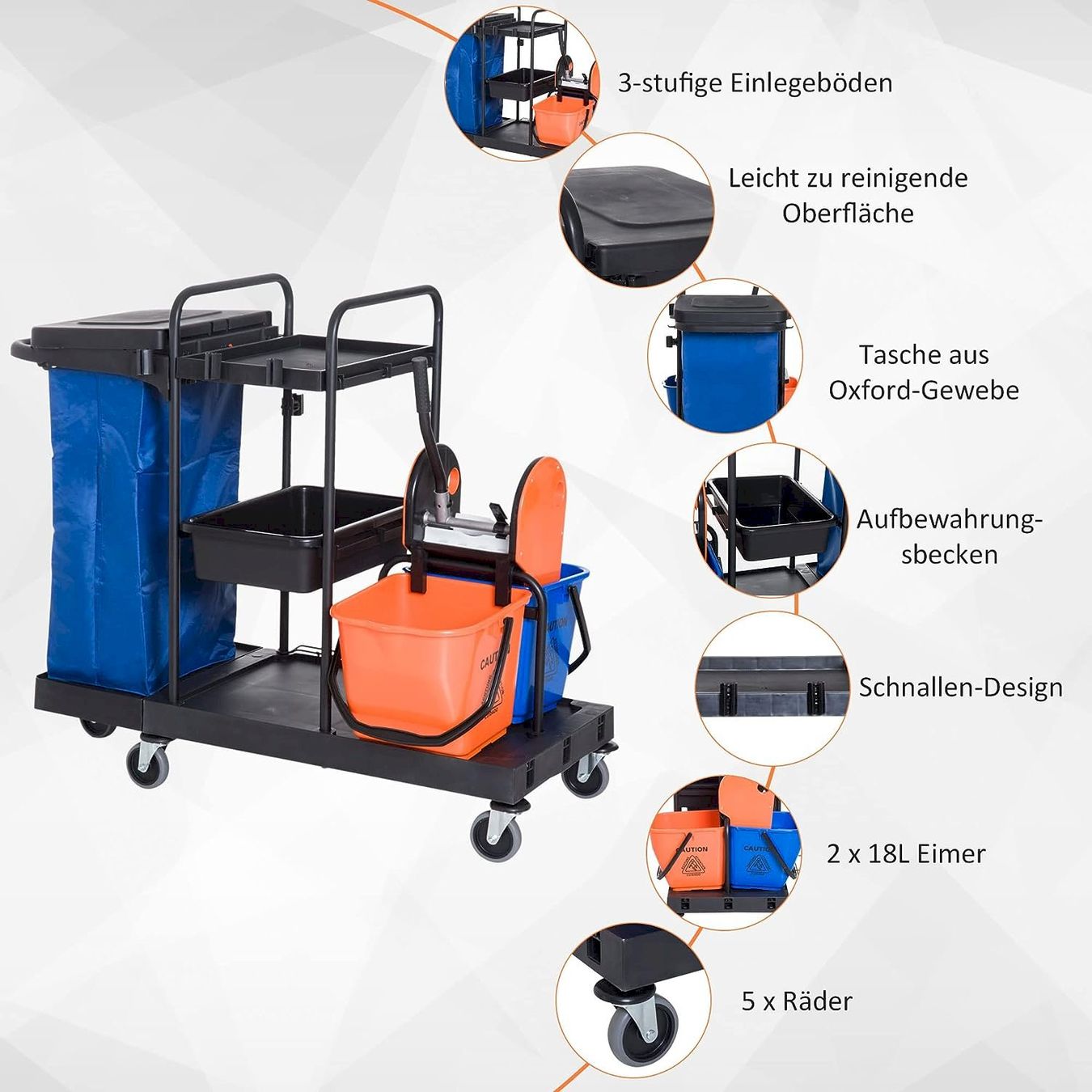 Toutes les machines: HOMCOM Putzwagen – Neuf avec emballage d'origine à Bottighofen par zaap 4