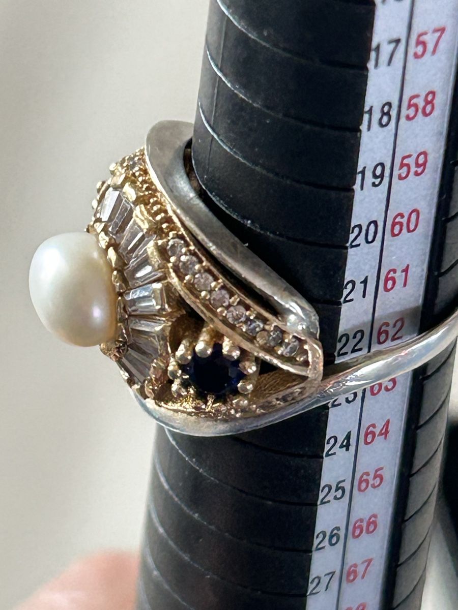 Anelli: Wunderschöner 925 Silber Ring mit Perle und Zirkonia Gr. 62 – Usato da Düdingen venduto da Reconflo 4