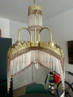 Pracht-Lüster Messing mit Glasperlen Hollywood Regency Stil