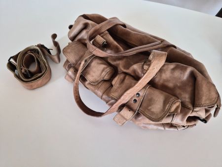 Aunts & Uncles Weekender Leder Tasche Braun Vintage - Top