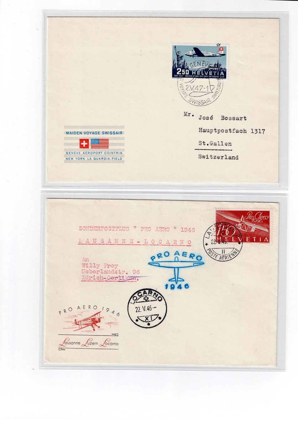 Alle Briefmarken: Schweiz, 9 Flugpostbelege 2 – Gebraucht aus Hinteregg von McCharly01 3