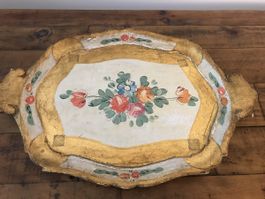 Altes Tablett florentinisch Holz