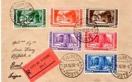 1938 CITTA DEL VATICAN EINSCHREIBEN NACH BASEL - DA157